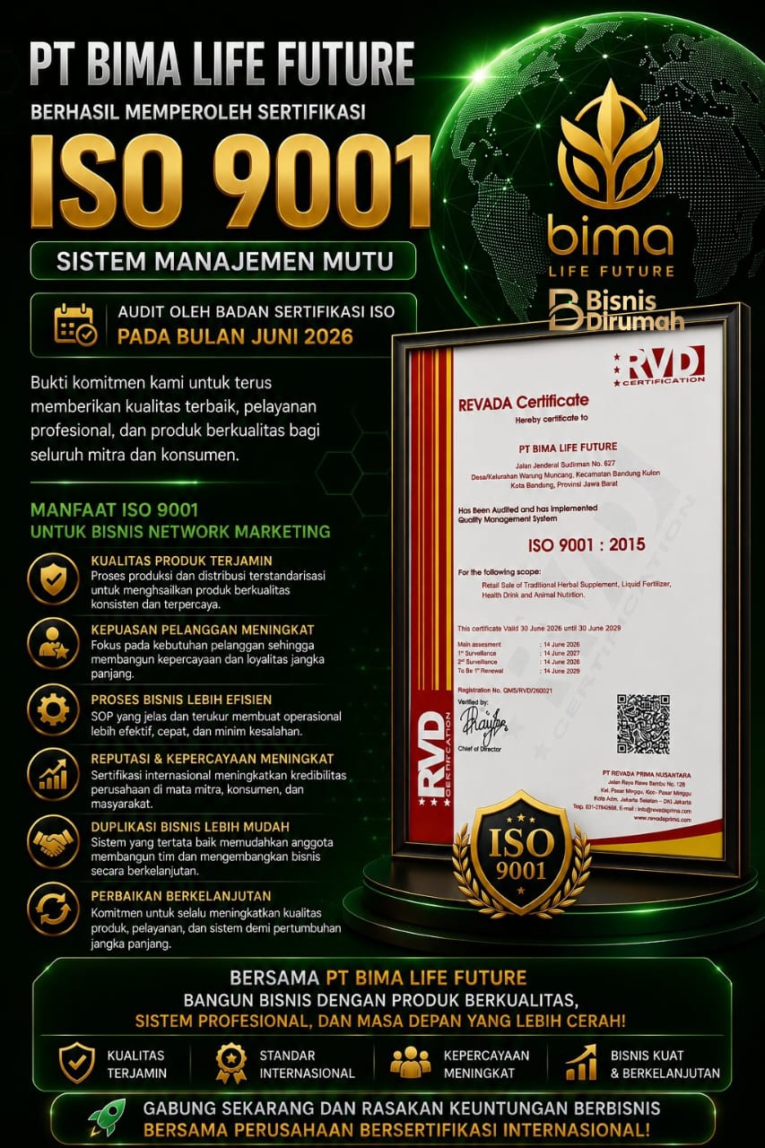 Materi sertifikasi ISO 9001 PT Bima Life Future